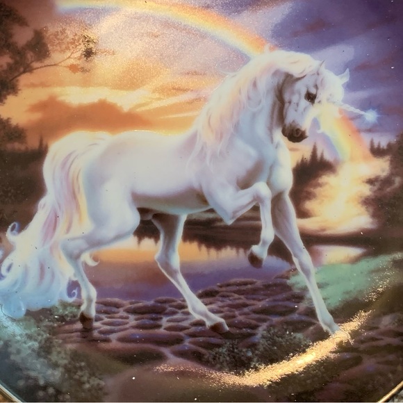 Set of 5 Unicorn Collector Plates Forest Enchantment Silvery Splashes Twilling - Picture 16 of 16